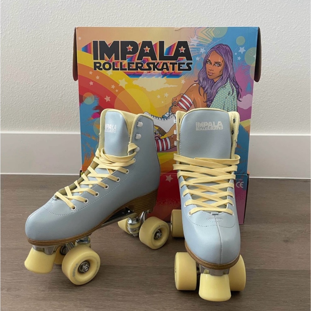 Blue and yellow Impala Roller-skates